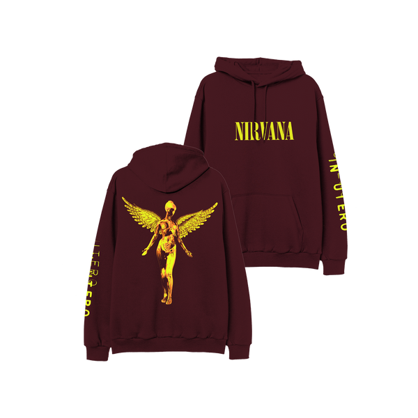 In Utero Maroon Hoodie Nirvana Official Store