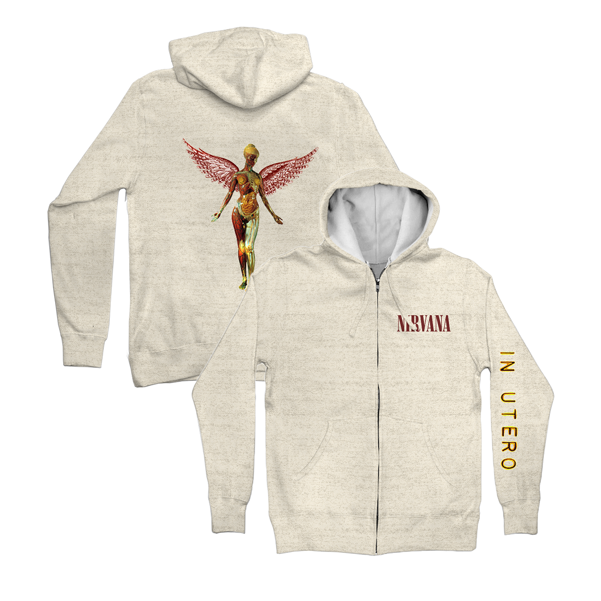 In Utero Zip Hoodie – Nirvana Official Store In Utero Zip Hoodie – Nirvana Official Store