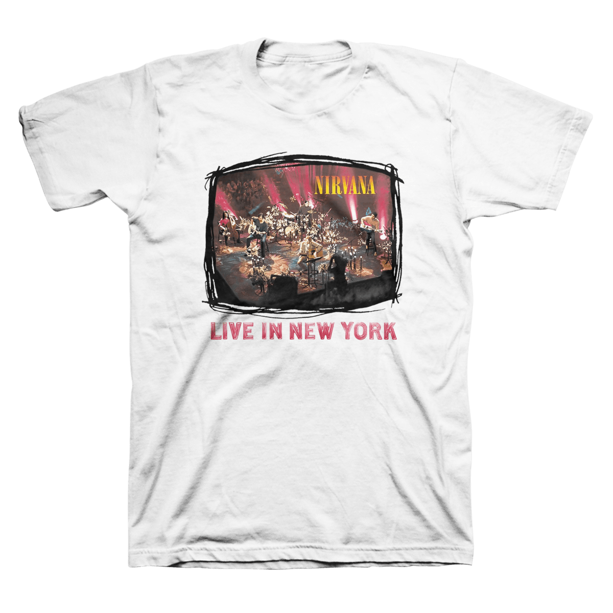 Maglietta Nirvana Unplugged Uomo | Rock Off, Foto Ufficiale, Cotone, Taglia X-Large