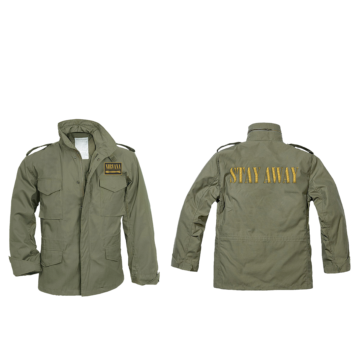 Stay Away Olive Military Jacket – Nirvana Official Store